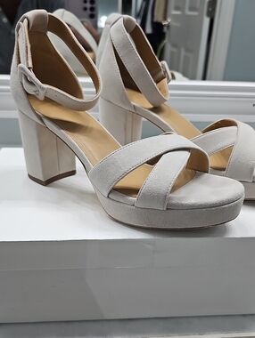 Quince Italian Suede Block Heel Crisscross Platform Sandals